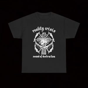 Reality Crisis Sound Of Destruction T Shirt Crust Punk Hardcore Vintage Avskum Life D-Clone Disaster Deceiving Society State Of Fear Gudon