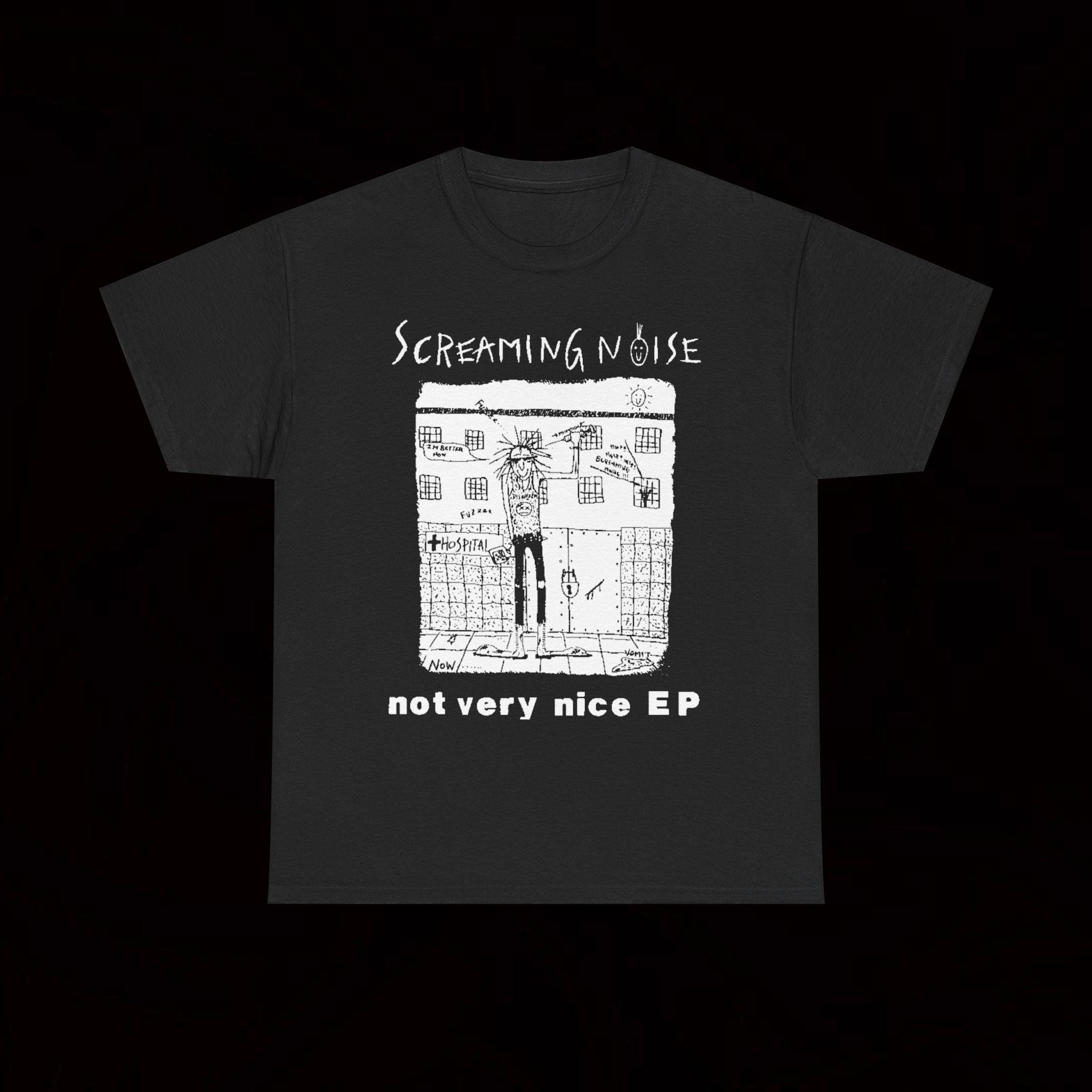 Screaming Noise Not Very Nice EP T-Shirt Crust Punk Hardcore Vintage State  Children Chaos C.H. Deadless Muss Exithippies The Swankys Confuse