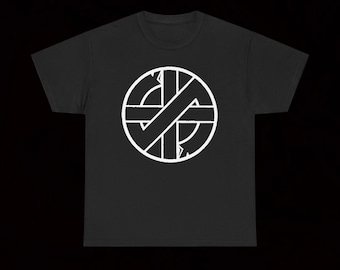 Crass Logo T-Shirt Hardcore Crust Punk Vintage Subhumans Zounds Rudimentary Peni Reagan Youth Icons Of Filth UK Subs Cockney Rejects Sham 69