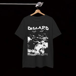 Scarta la morte dall'alto T-shirt Crust Punk Hardcore Vintage Scarica Disperato Pisschrist Disjawn Warthreat Asocial War Ripper Scumraid Gai