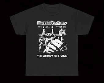 Detestation The Agony Of Living T Shirt Crust Punk Hardcore Vintage Abuso Sonoro Rot Nausea Sacrilege Los Crudos Beyond Description Habak