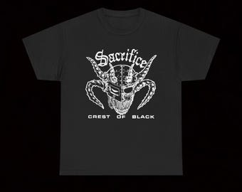 Sacrifice Crest Of Black T Shirt Crust Punk Hardcore Vintage Thrash Casbah Fastkill Children of Technology Gauze Deathside Lip Cream Kuro