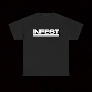 Camiseta con el logo de Infest, Crust, Punk, Vintage, Hardcore, Hellnation, ACxDC, Crom, Final Conflict, Sordo, Apartment 213, Scapegoat, Coke Bust, Youth Of Today