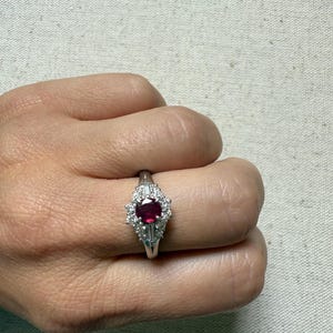 Platinum Ruby and Diamond Ring