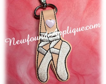 In The Hoop Ballerina Snap Key Fob Embroidery Machine Design