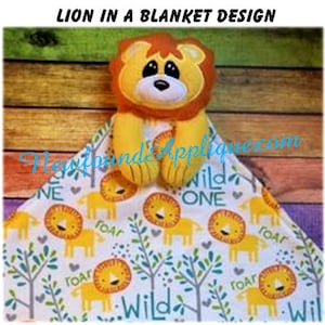 In The Hoop Lion In A Blanket Embroidery/Sewing Machine Design