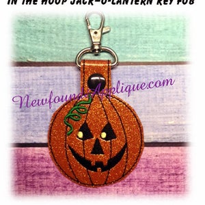 In the Hoop Jack O Lantern Kürbis Schlüsselanhänger Stickdatei