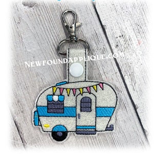 In The Hoop Camper Key Fob embroidery Machine Design