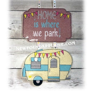 In The Hoop Camper Wall Hanging Embroidery Machine Design
