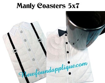 ITH Manly Coasters 5x7 Embroidery Machine Designs