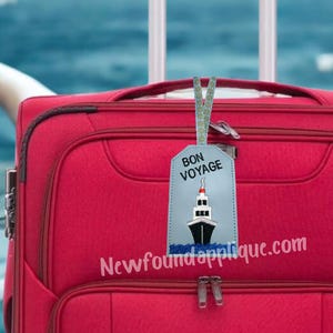 In The Hoop Cruise Luggage Tag Embroidery Machine Design