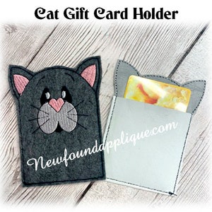 ITH Cat Rev Geschenkkarten-Stickerei-Maschinendruck-Design