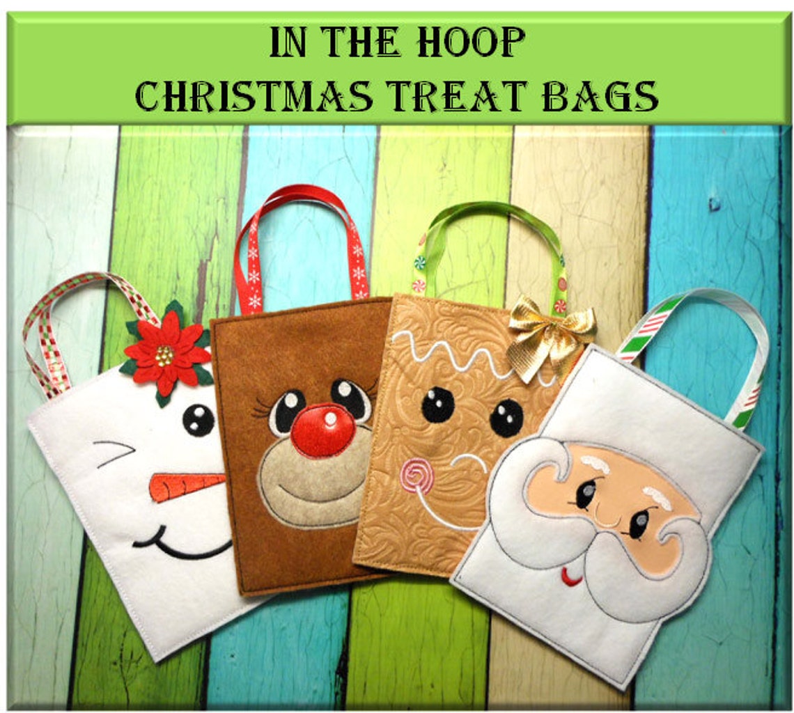 In the Hoop Christmas Treat Bags 2015 Embroidery Machine Etsy