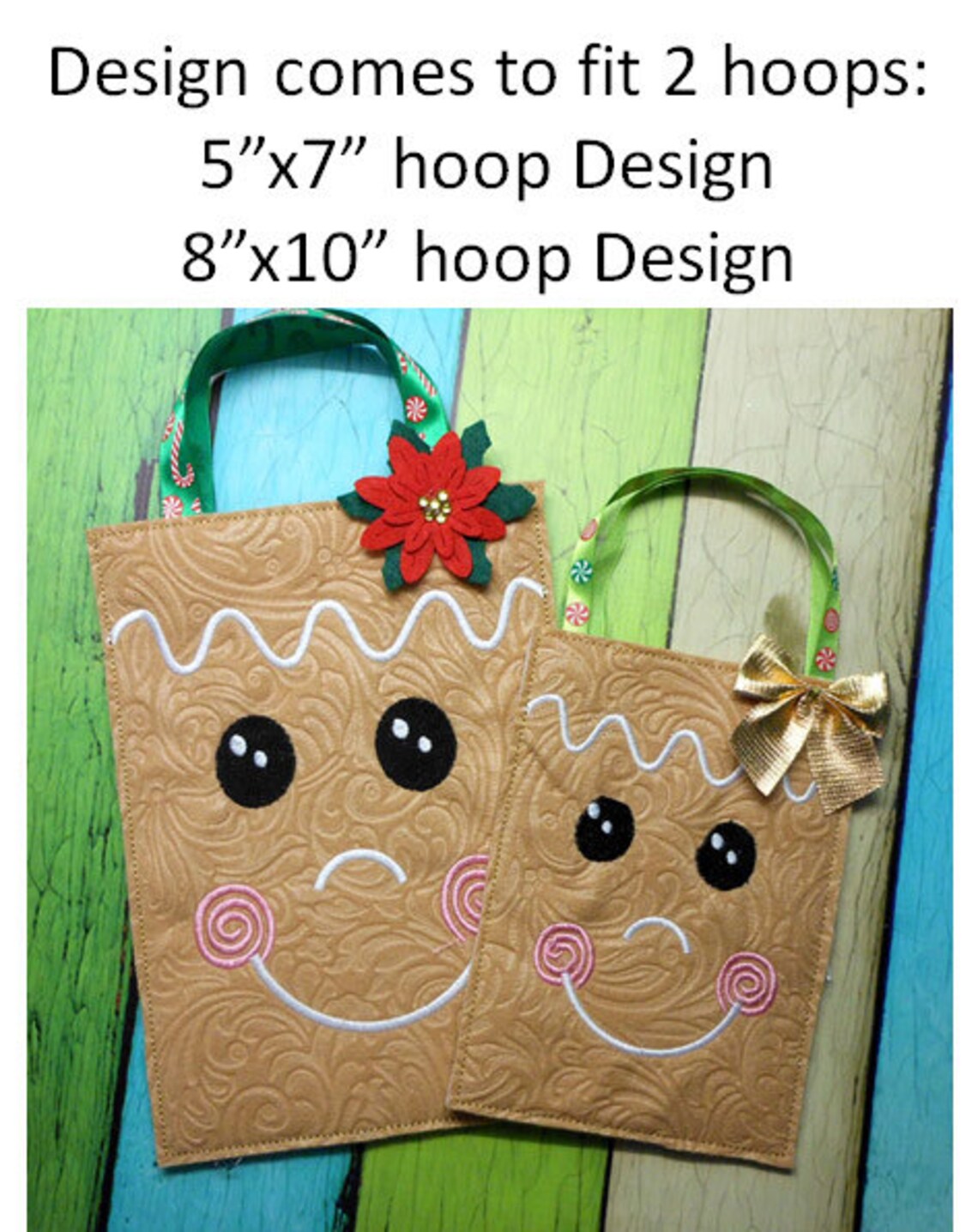 In The Hoop Christmas Treat Bags 2015 Embroidery Machine Etsy