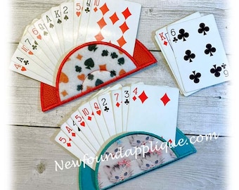 Playing Card Holder Embroidery Machine Design for 5x7 hoop
