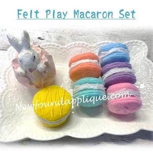 Felt Play Macaron Cookies Embroidery Machine Design Set