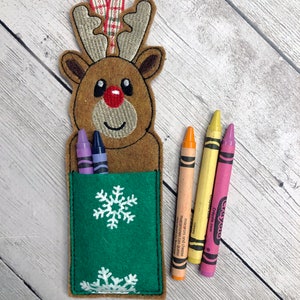 In The Hoop Reindeer Crayon/Leckerli Halter Stickmaschine Design