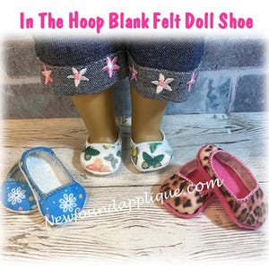 In The Hoop Blank Doll Shoe Embroidery Machine Design