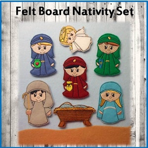 In The Hoop Felt Nativity Board Embroidery Machine Design Set