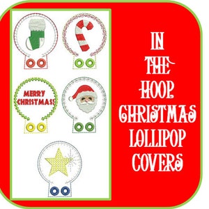 In the Hoop Christmas Lollipop Cover Design Set for Embroidery Machine ...