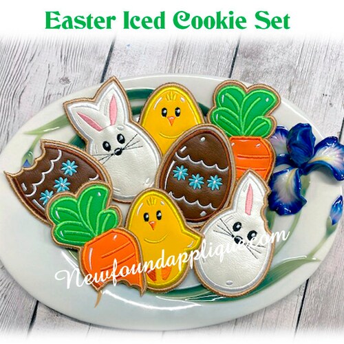 Easter Iced Play Cookies Embroidery Design Set