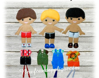 In The Hoop Felt Dress Up Boy BFF Doll Embroidery Machien Design Set