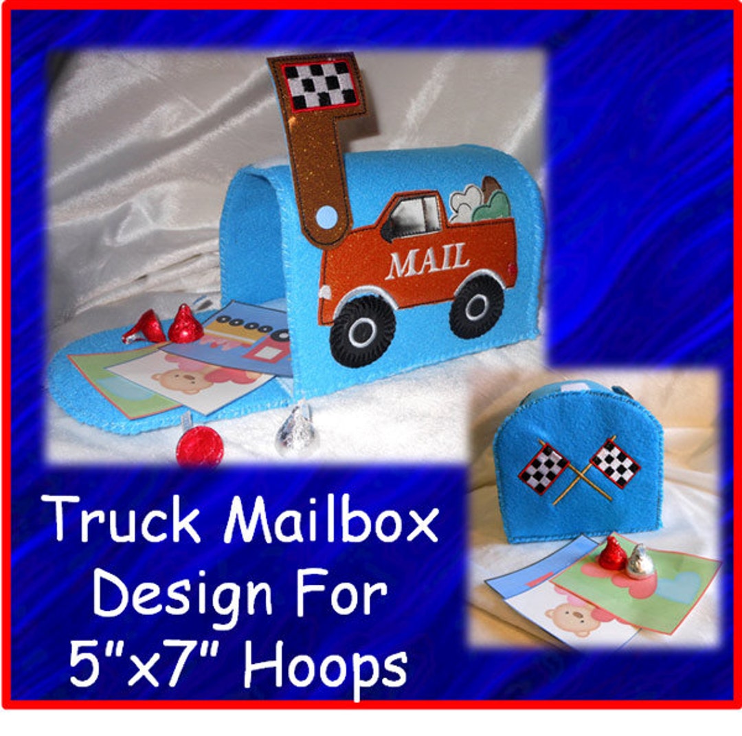 Truck Mailbox Embroidery Machine Design Set for 5x7 Hoop Etsy