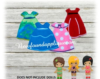 In the Hoop Dress Set for BFF Dolls Embroidery Machine Designs