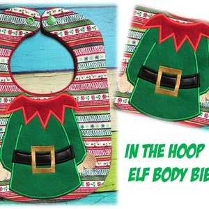 In the Hoop Elf Boby Baby Bib Embroidery Machine Design