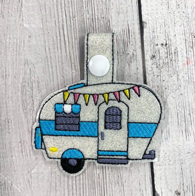 In the Hoop Camper Key Fob Embroidery Machine Design Etsy