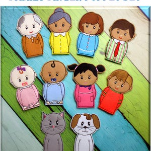 In the Hoop Family Finger Puppet Embroidery Machine Design Set