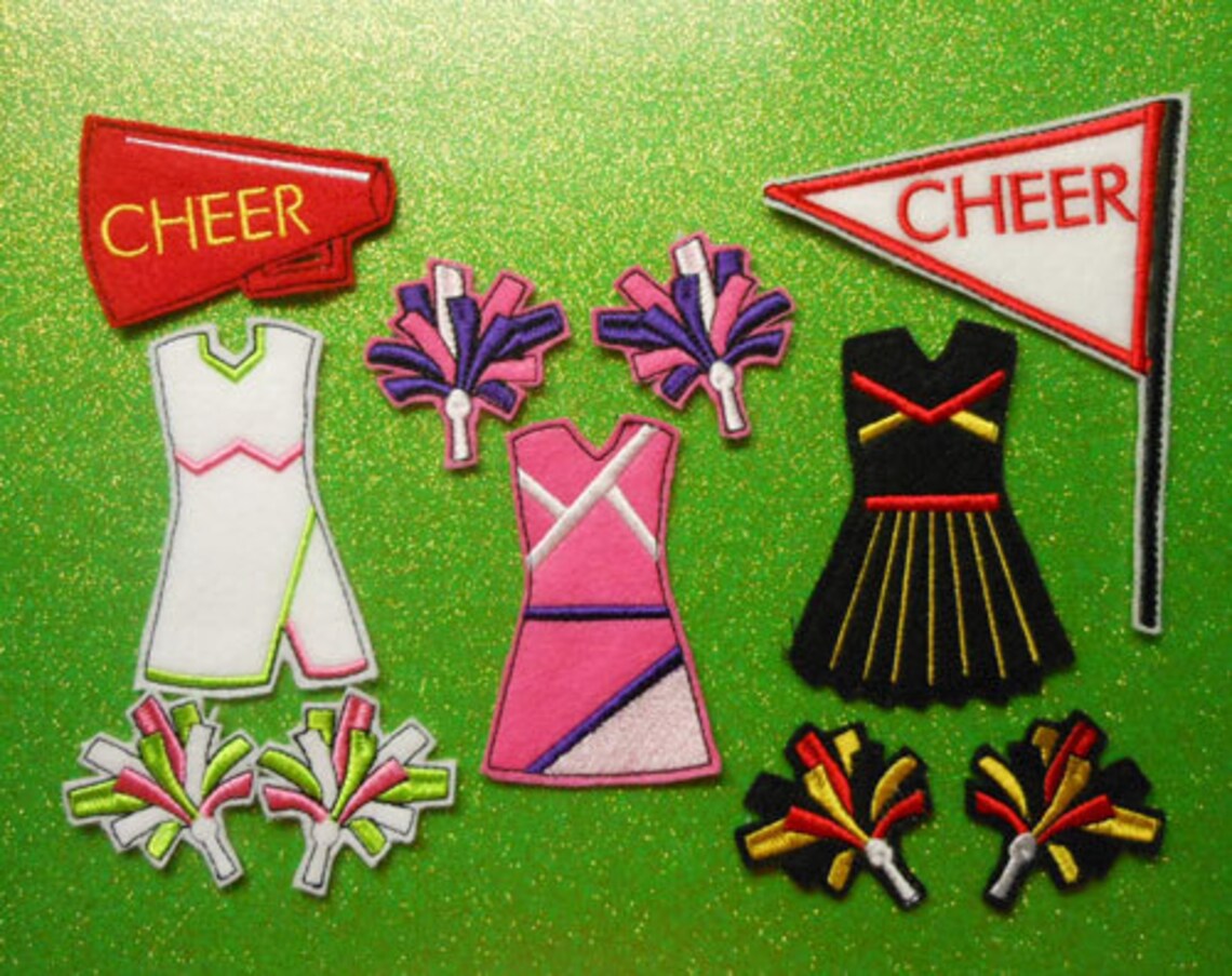 In the Hoop Cheerleader Uniform Embroidery Machine Design Set Etsy
