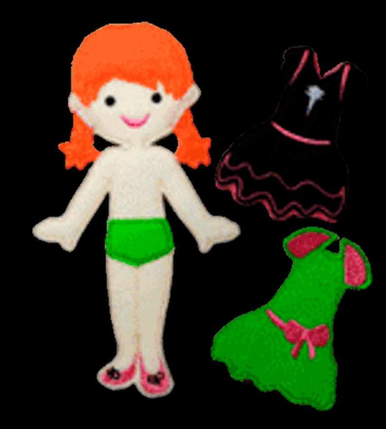 In The Hoop Felt Fun Dress Up Doll Basic Set Embroidery Machine Designs image 7