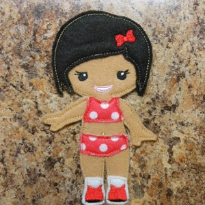 In The Hoop Dress Up BFF Girl Doll Embroidery Machine Design Set Bild 10