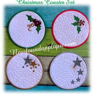 Diseño de posavasos navideños para máquina de bordar In The Hoop 2018