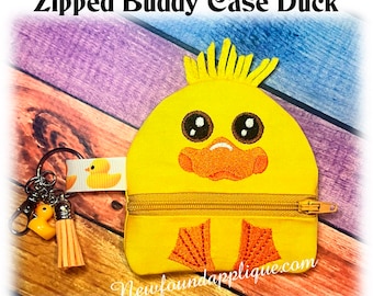 In The Hoop Zipped Buddy Case Duck Embroidery Machine Design