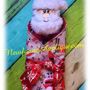 In The Hoop Santa In A Blanket Embroidery Machine Design