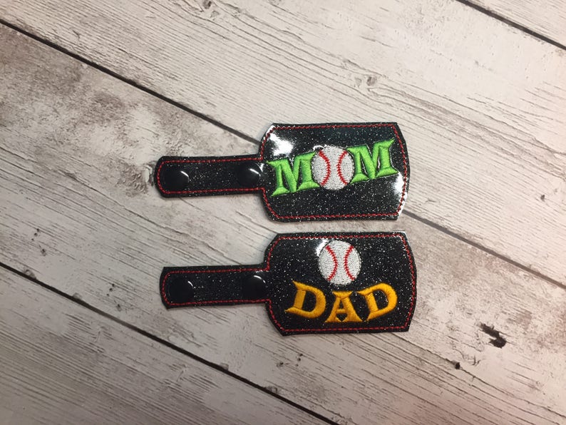 In the Hoop Baseball MOM DAD Key Fob Embroidery Machine Design - Etsy