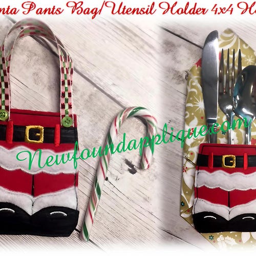 In The Hoop Santa Pants Treat Bag 4 x 4 borduurmachineontwerp