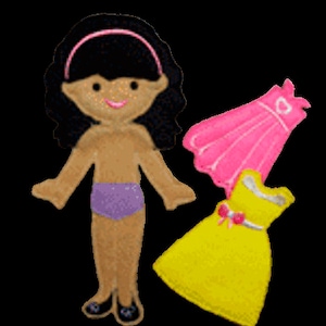 In The Hoop Felt Fun Dress Up Doll Basic Set Embroidery Machine Designs image 5