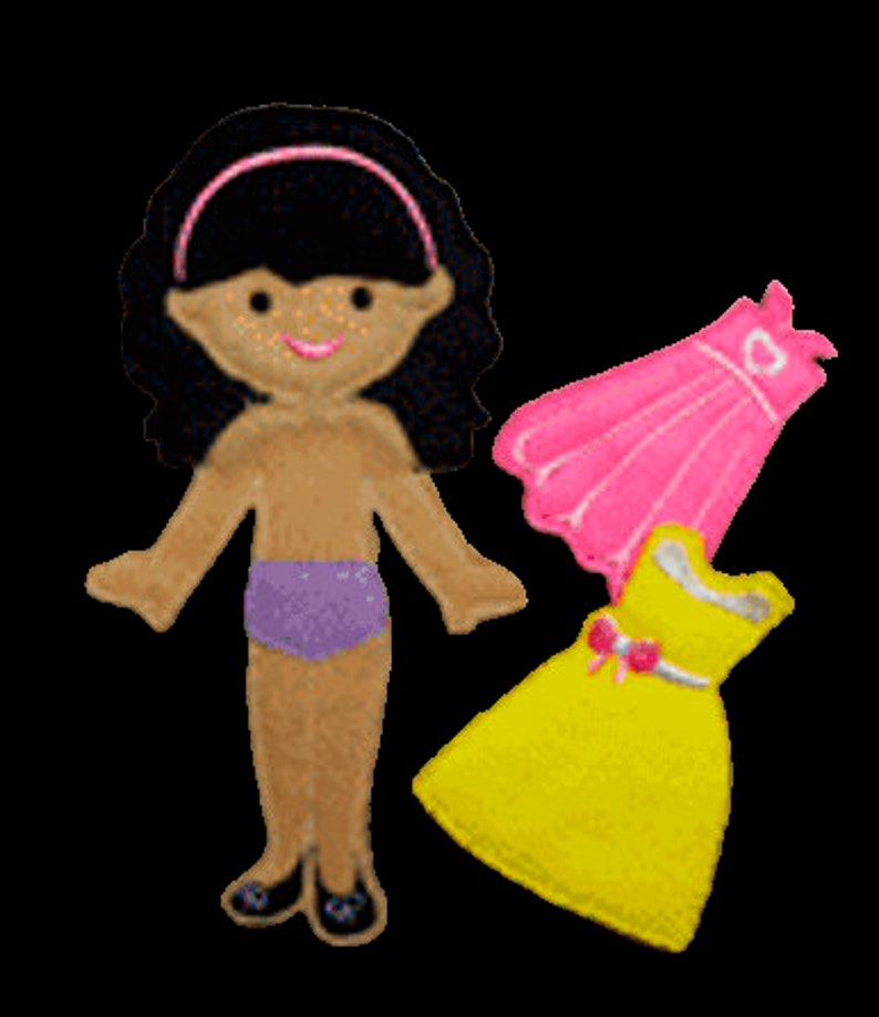In The Hoop Felt Fun Dress Up Doll Basic Set Embroidery Machine Designs image 5