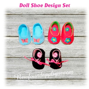 In The Hoop Felt Doll Shoe Design Set for Embroidery Machines