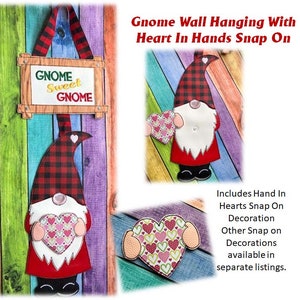 In The Hoop Gnome Sweet Gnome Wall Hanging with Heart In Hands Embroidery Machine Design
