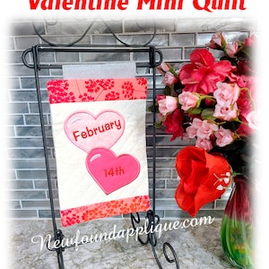 In The Hoop Valentine Mini Quilt Embroidery Machine Design