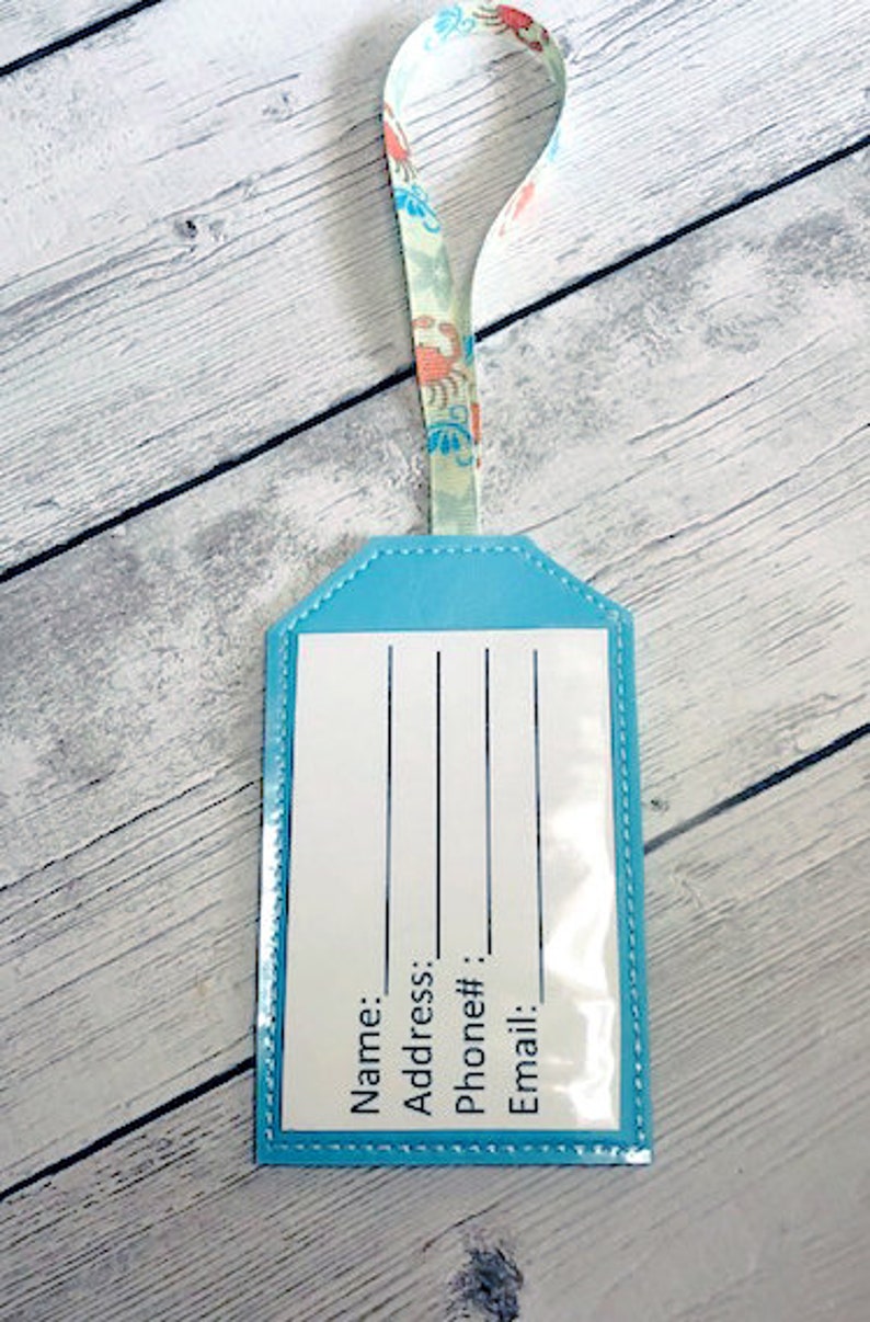 In the Hoop Beach Luggage Tag Embroidery Machine Design Etsy