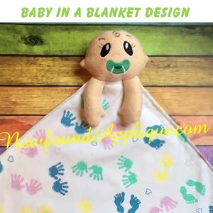 In The Hoop Baby In A Blanket Embroidery Machine Design