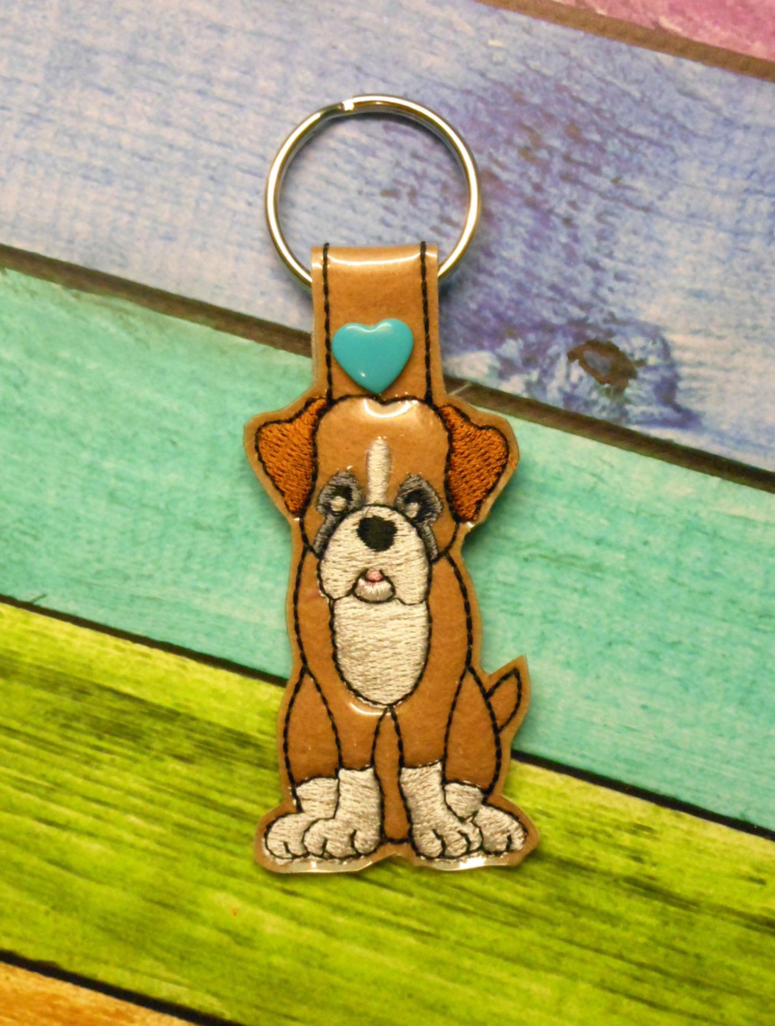 In the Hoop Dog Key Fob Set 4 Embroidery Machine Design Set Etsy