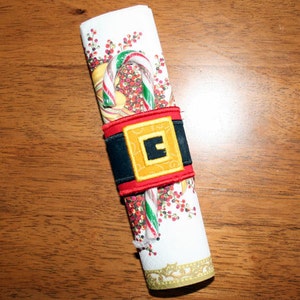 Santa Belt Napkin Wrap In the Hoop Design for Embroidery Machines 画像 3