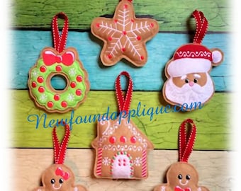 Cookie Ornaments with icing Embroidery Design Set