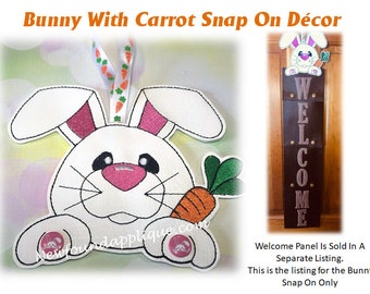 In The Hoop Bunny With Carrot Snap On Deco Embroidery Machine Design